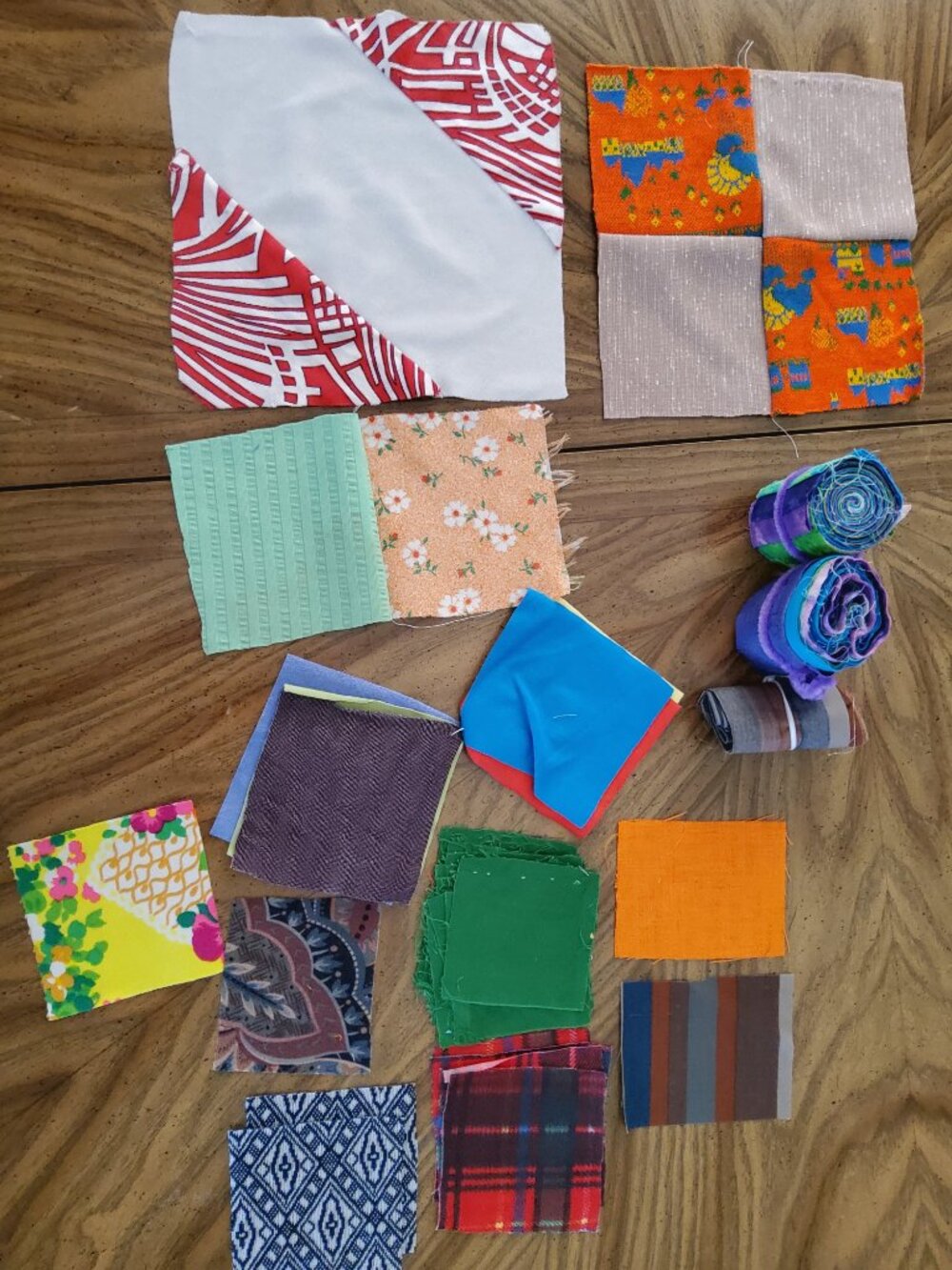 Mixed Fabric Scrap Lot Quilting Squares Precut Patchwork Bundle Prints Solids